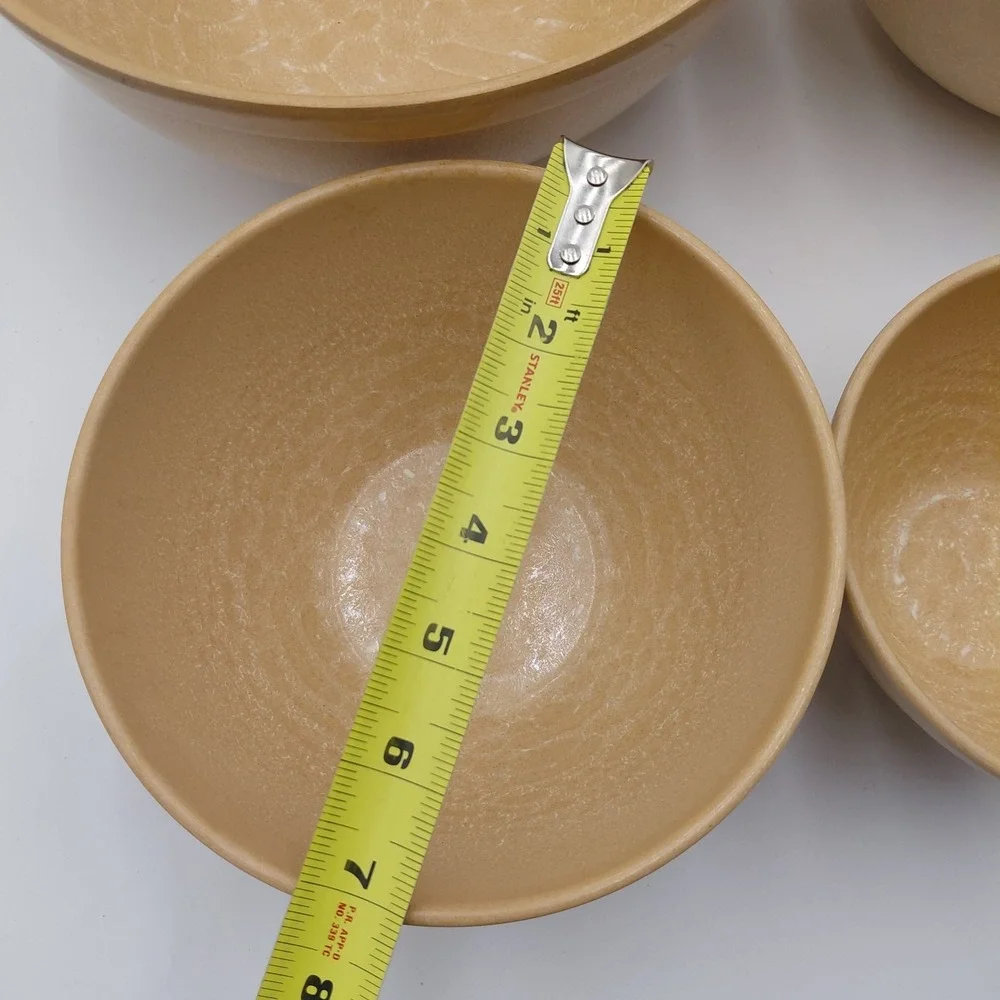 Set- 4 Ellinger's Nesting Mixing Bowls #20, 21, 22 & 23 Agatized Wood Wisconsin